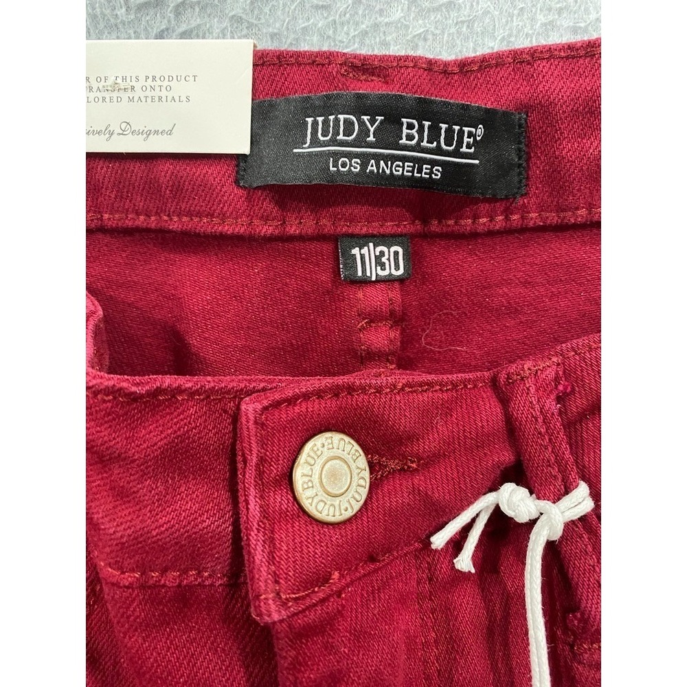 Judy Blue Jeans‎ Womens Size 11/30 Red Skinny Fit High Waist Tummy Control NWT - Picture 9 of 12
